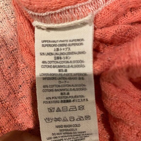 Free People We The Free Sundial Tee Beige And Orange Dip Dye Oversized Top Sz Sm - Picture 8 of 8